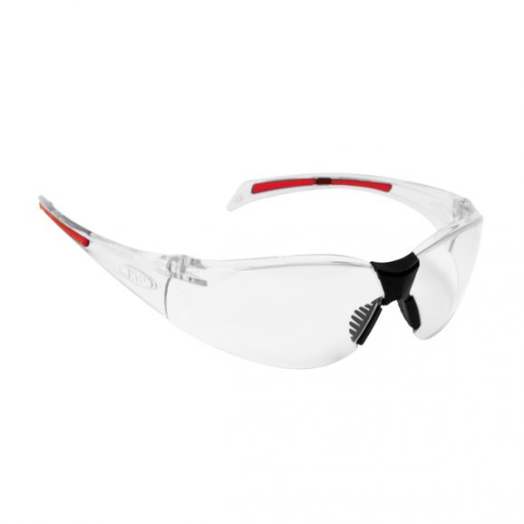 Stealth™ 8000 Safety Spec, Clear - Red Frames